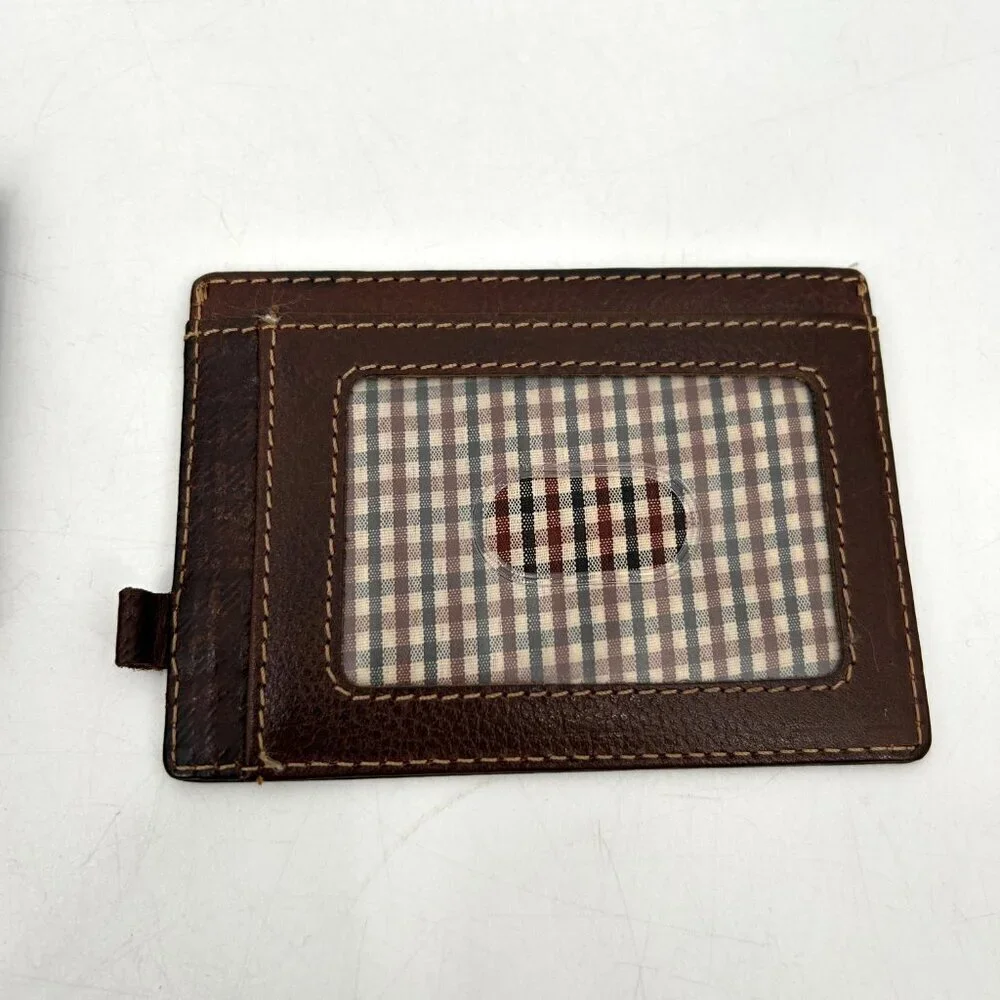 BOCONI Men's Brown Leather Garth Slimster Bifold Wallet And ID Card Holder